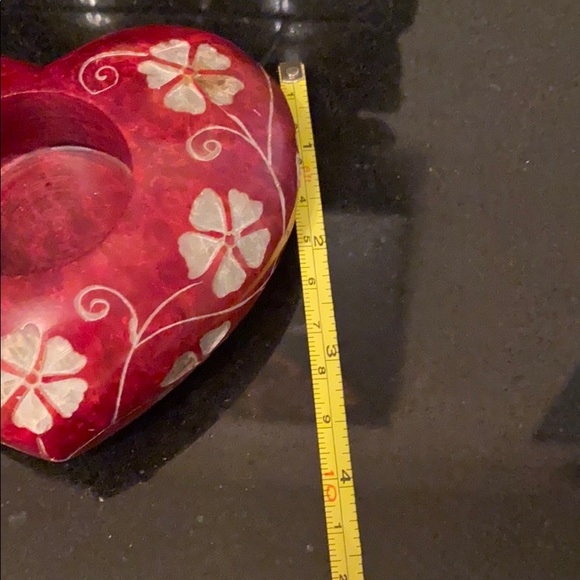Red Soapstone candle holder ❤️ - Picture 7 of 7